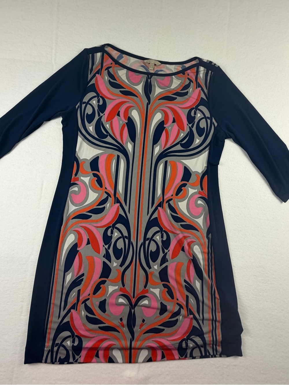 Banana Republic Navy Multicolor Printed Tunic Top